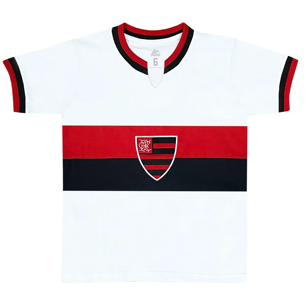 Camisa Flamengo Infantil Retrô 1976 Branca Liga Retrô