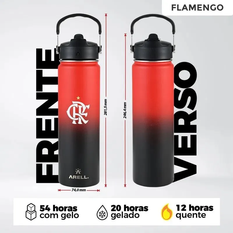 Garrafa Térmica Vácuo Straw Flask Arell 650ml Flamengo CRF
