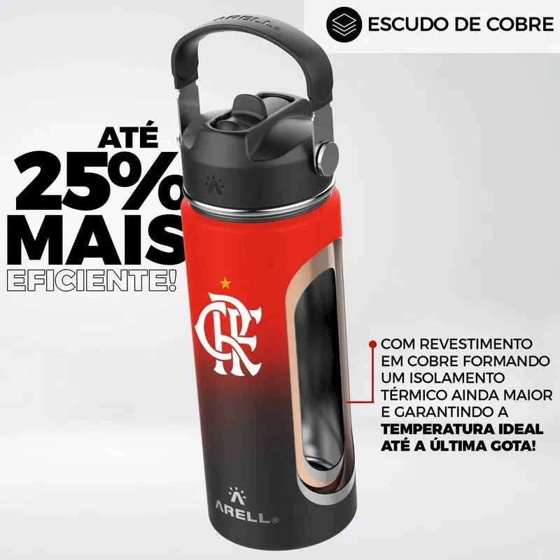 Garrafa Térmica Vácuo Straw Flask Arell 532ml Flamengo CRF