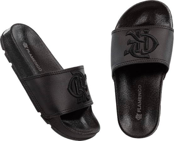 Chinelo Infantil Slide Flamengo - Preto com Detalhes Tonalizados