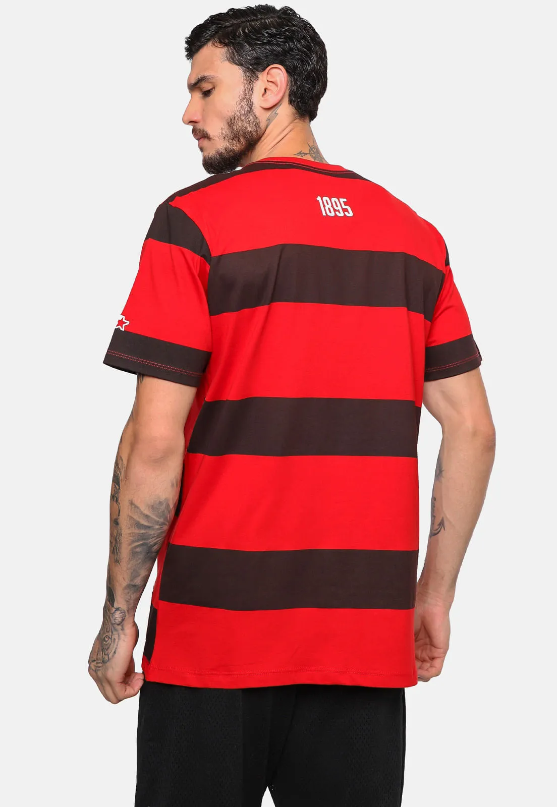 Camisa Listrada Flamengo Remo Vermelha e Preta Starter