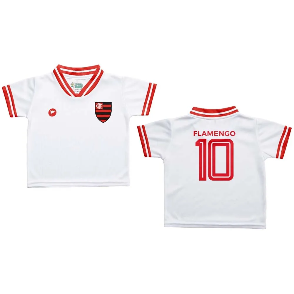 Camisa Flamengo Infantil Estilo 1 Branca Torcida Baby