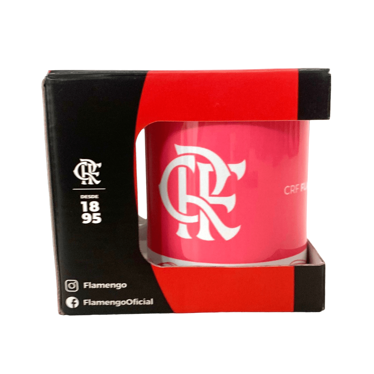Caneca Porcelana Flamengo Rosa 320 ml