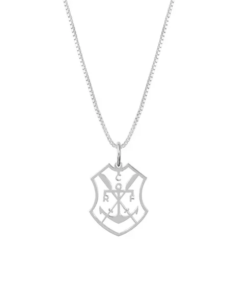 Pingente Escudo Remo em Prata 925 com Corrente de 60cm - Oficial Flamengo