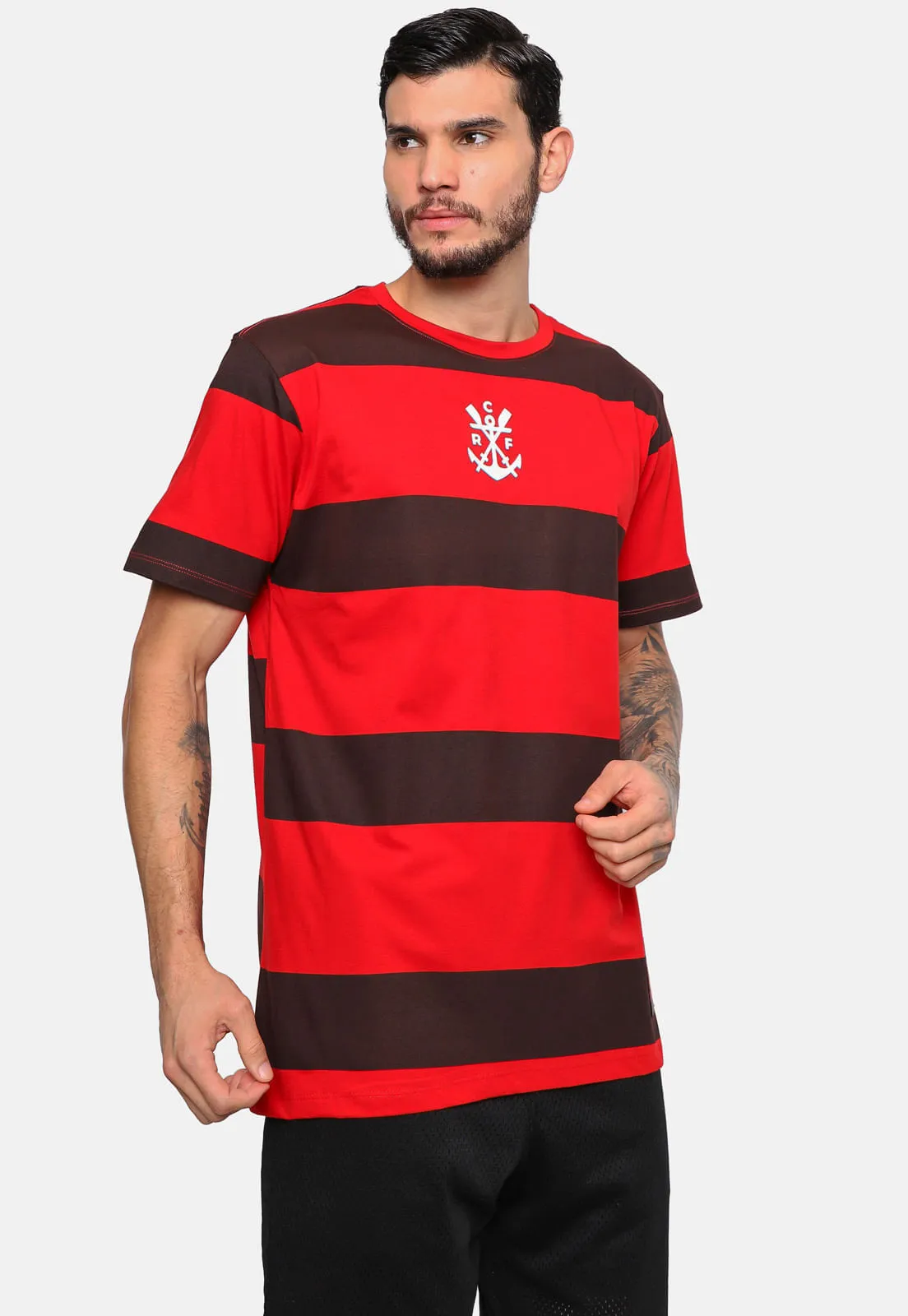 Camisa Listrada Flamengo Remo Vermelha e Preta Starter