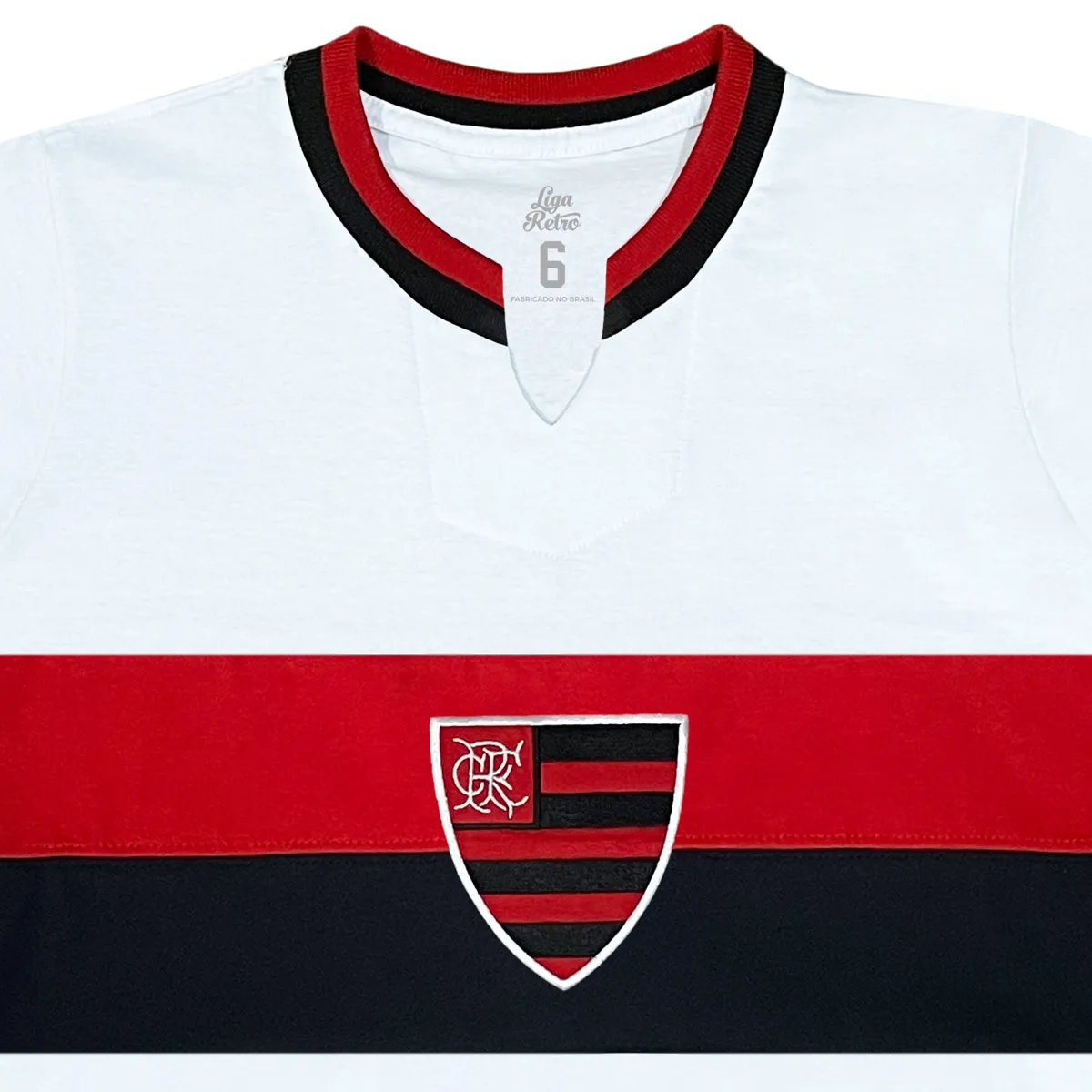 Camisa Flamengo Infantil Retrô 1976 Branca Liga Retrô