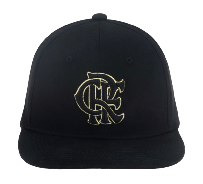 Boné Flamengo Aba Curva CRF Bordado Frontal Preto Super Cap