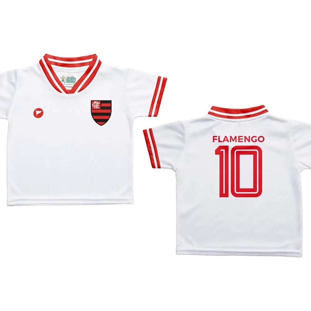 Camisa Flamengo Infantil Estilo 1 Branca Torcida Baby