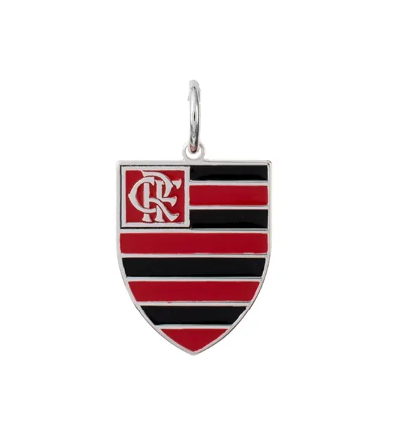 Pingente Escudo Flamengo Prata 925 Colorido - Exclusividade Oficial