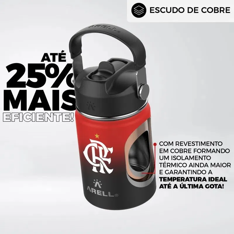 Garrafa Térmica Vácuo Straw Flask Arell 355ml Flamengo CRF