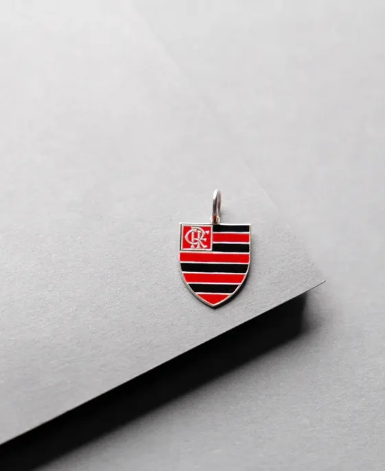 Pingente Escudo Flamengo Prata 925 Colorido - Exclusividade Oficial