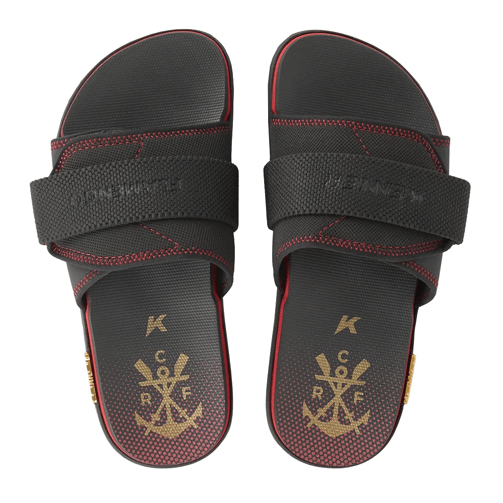 Chinelo Flamengo Kivah Slide Rubro Negro Kenner