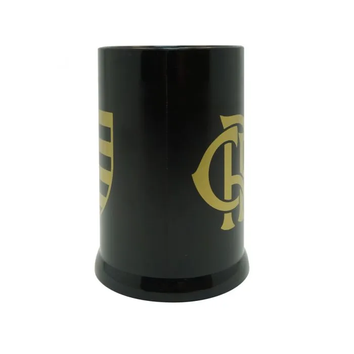 Mini Caneca Flamengo Gel Preta Com Escudo Dourado