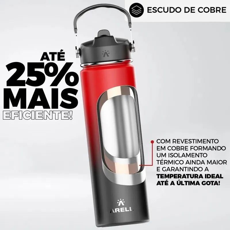 Garrafa Térmica Vácuo Straw Flask Arell 650ml Flamengo CRF