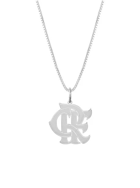 Pingente CRF em Prata 925 com Corrente de 60cm - Oficial Flamengo