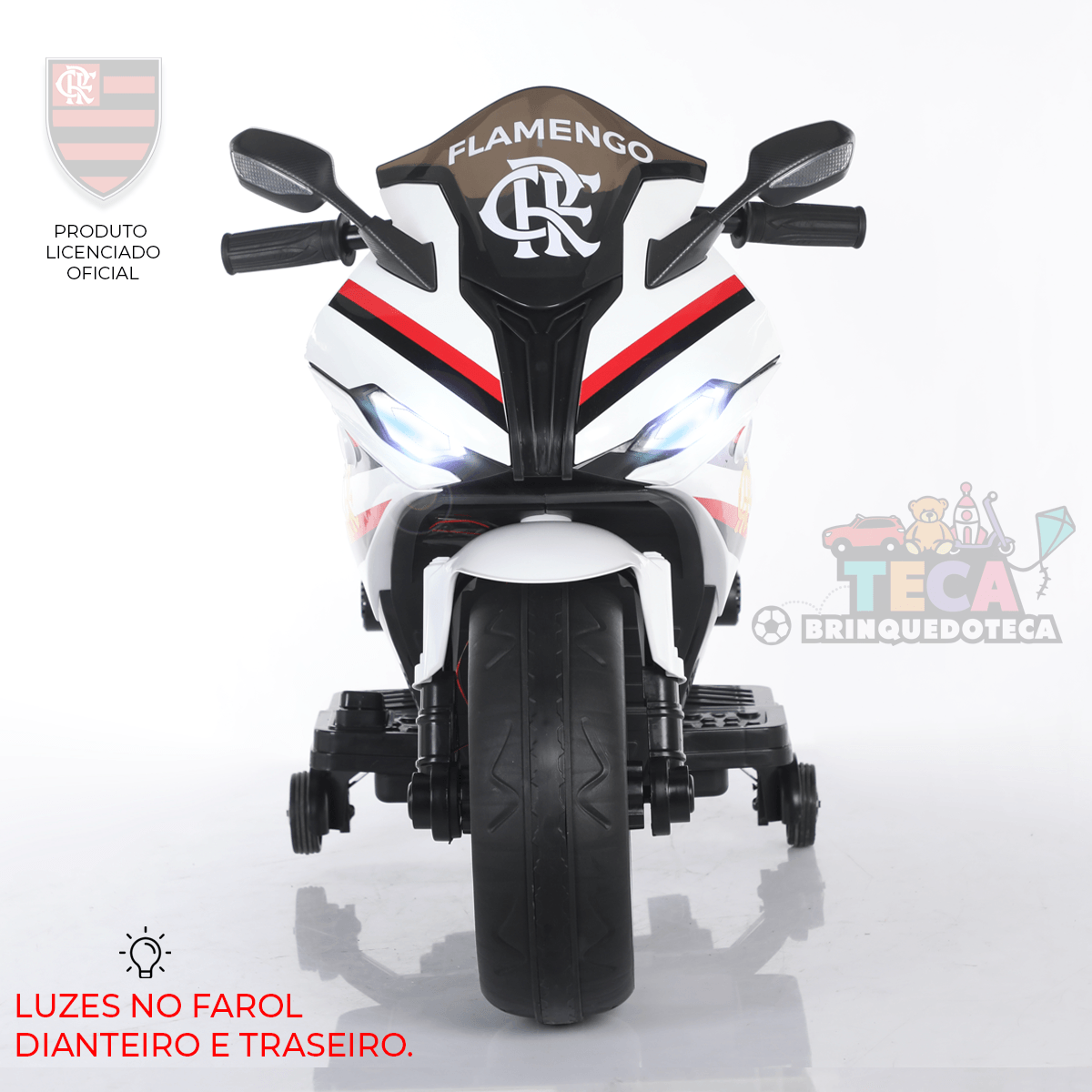 Moto Elétrica Branca Infantil Do Flamengo - Ediçao Limitada Oficial