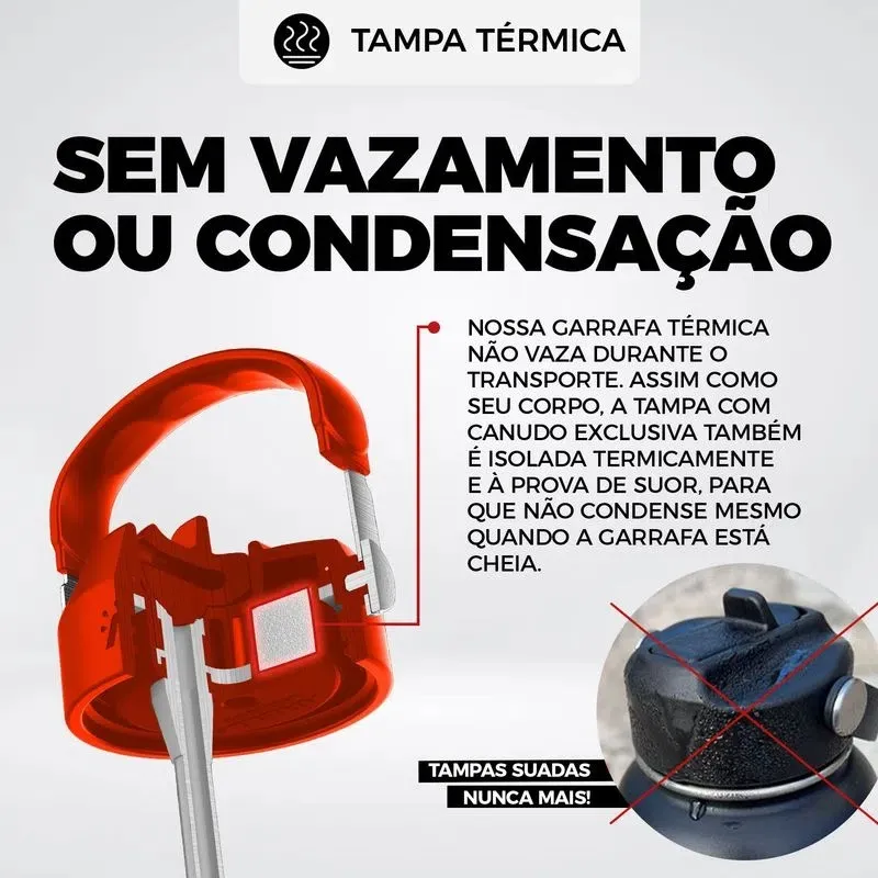 Garrafa Térmica Vácuo Straw Flask Arell 355ml Flamengo CRF