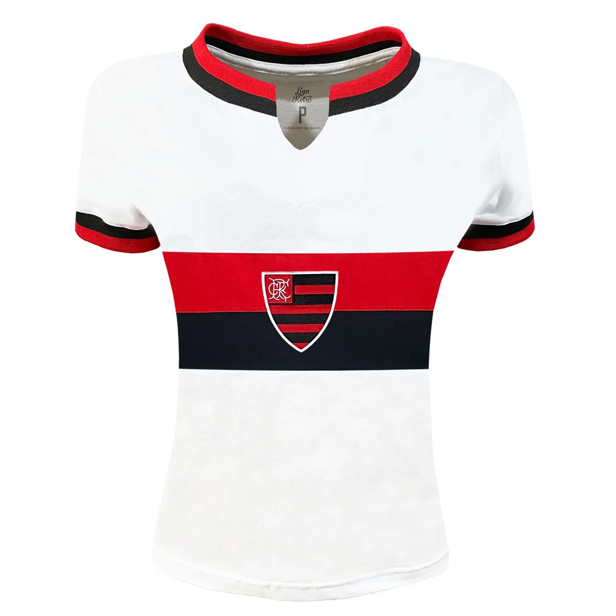 Camisa Flamengo Feminina Retrô 1976 Branca Liga Retrô