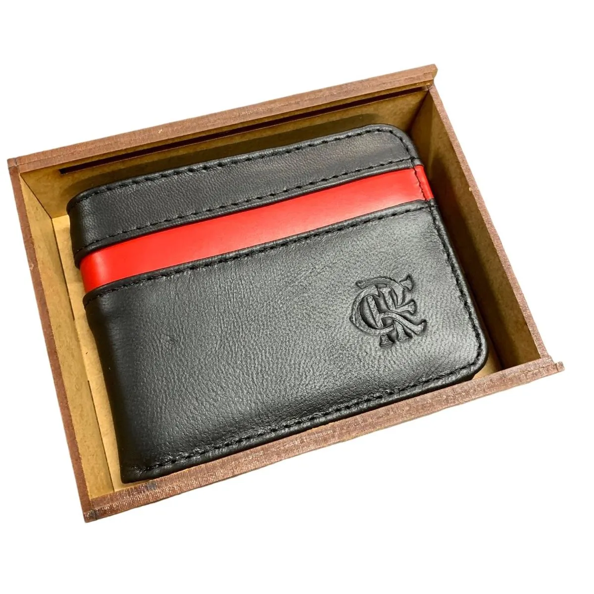 Carteira Flamengo Rubro Negra Com Estojo de Madeira CRF