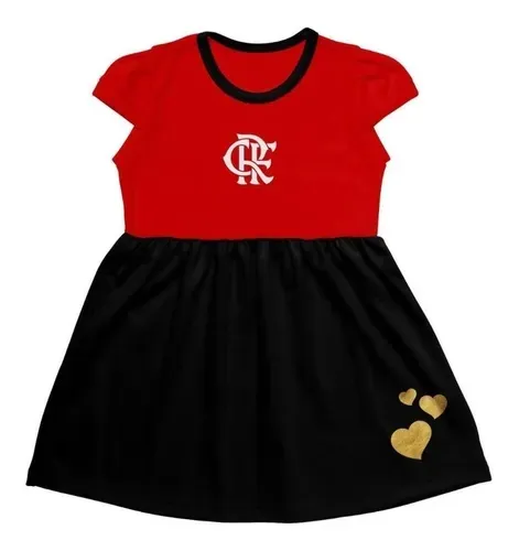 Vestido Flamengo Infantil Canelado Torcida Baby