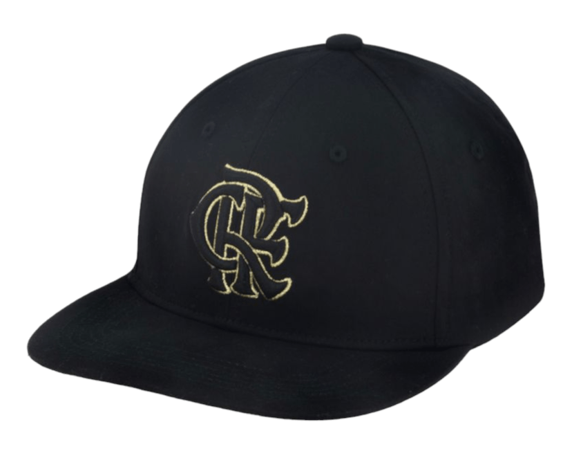 Boné Flamengo Aba Curva CRF Bordado Frontal Preto Super Cap