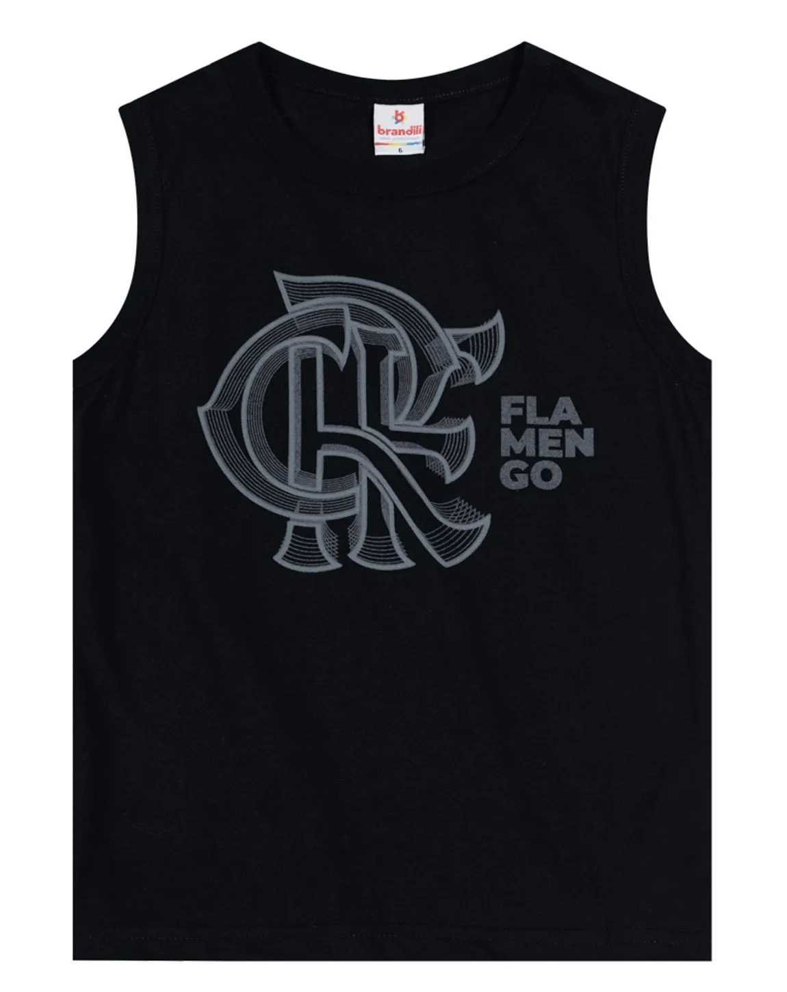 Regata Flamengo Infantil CRF Logo Preta Brandili