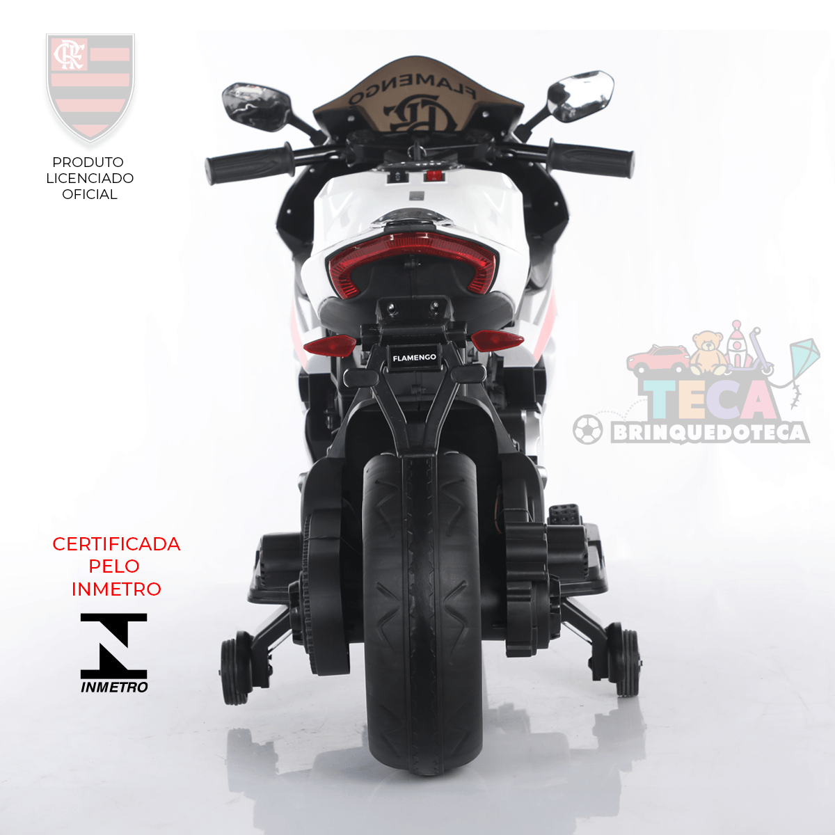 Moto Elétrica Branca Infantil Do Flamengo - Ediçao Limitada Oficial