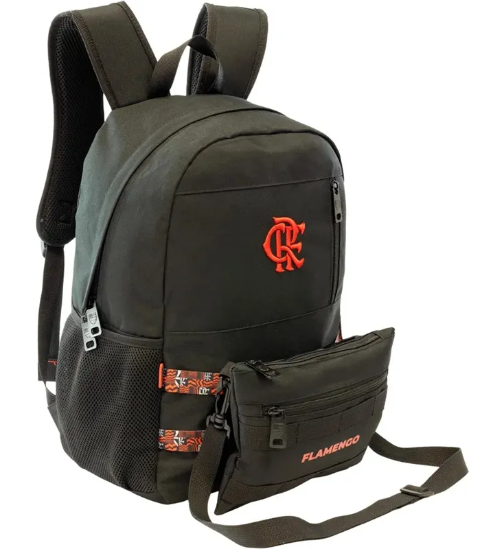 Mochila Esportiva Flamengo com Bolsa Transversal