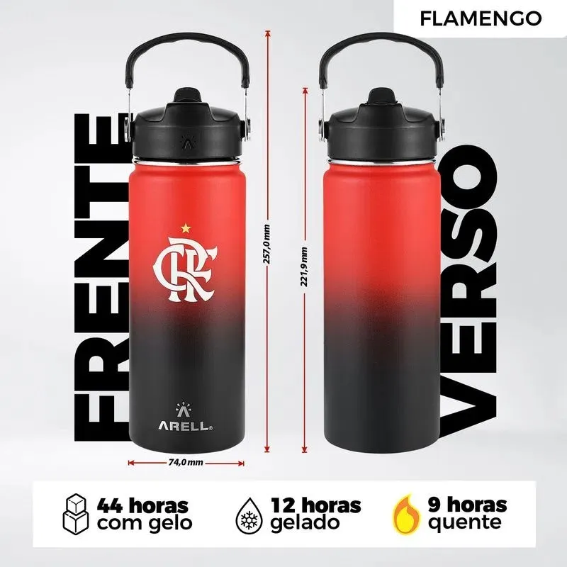 Garrafa Térmica Vácuo Straw Flask Arell 532ml Flamengo CRF