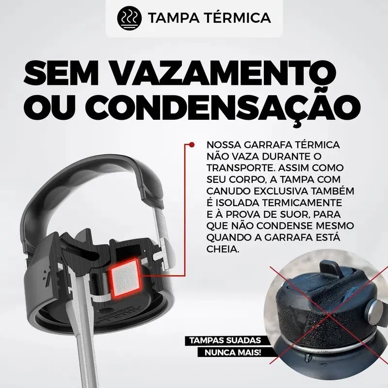 Garrafa Térmica Vácuo Straw Flask Arell 532ml Flamengo CRF